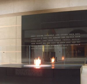 THE ETERNAL FLAME IN THE HALL OF REMEMBRANCE AT THE US HOLOCAUST MEMORIAL MUSEUM
