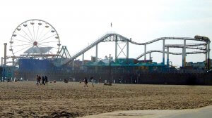 Photo of the Santa Monica Pier, the end of route 66 and part of a California Roadtrip