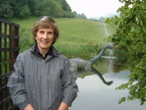 Janet poses for a Loch Ness photo op